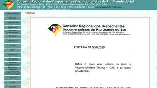 
                            10. Conselho Regional dos Despachantes do Rio Grande do Sul