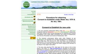 
                            6. Consent to Establish New Units - Haryana State Pollution Control Board