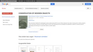 
                            5. CONSERVATION OF WOODEN OBJECTS  - Google Books-Ergebnisseite