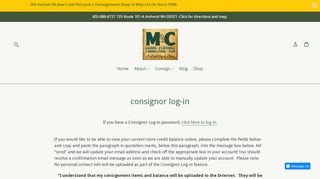 
                            5. consignor log-in – M&C Clothing and Goods