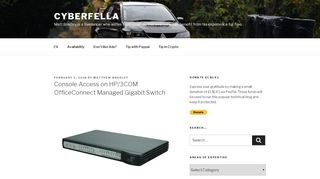 
                            3. Console Access on HP/3COM OfficeConnect Managed Gigabit Switch ...