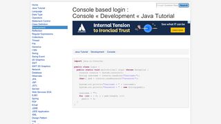 
                            2. Console based login : Console « Development « Java Tutorial - Java2s
