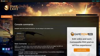 
                            5. Console commands - Dark and Light Wiki