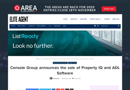 
                            9. Console Group announces the sale of Property IQ and ADL Software ...