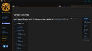 
                            6. Console variables - Wowpedia - Your wiki guide to the World of Warcraft