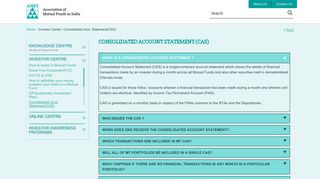 
                            2. Consolidated Acct. Statement(CAS) - Association of Mutual Funds in ...