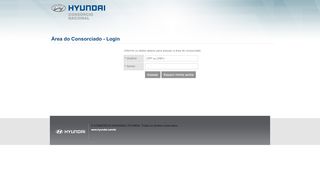 
                            7. Consórcio Nacional Hyundai - Login - Área Consorciado