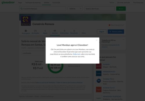 
                            12. Consórcio Remaza - Salários de Vendedor, Santos, SP | Love Mondays