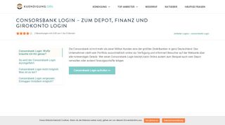 
                            10. Consorsbank Login ▷ Direkt zum Depot und Finanz Login