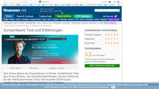 
                            13. CONSORSBANK Test und Erfahrungen | finanzen.net