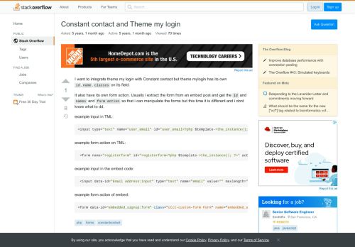 
                            11. Constant contact and Theme my login - Stack Overflow