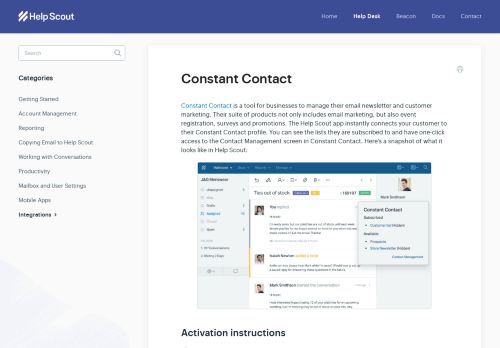 
                            9. Constant Contact - Help Scout Support