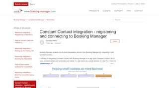 
                            9. Constant Contact integration - registering and connecting to Booking ...