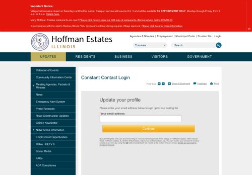 
                            10. Constant Contact Login | Village of Hoffman Estates