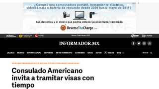 
                            11. Consulado Americano invita a tramitar visas con tiempo - El Informador