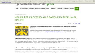 
                            6. :: Consulenti del Lavoro - Consiglio Nazionale dell'Ordine :: - VISURA ...