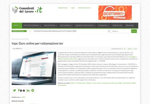 
                            10. :: Consulenti del Lavoro OFFICIAL SITE :: - Inps: Durc online per ...