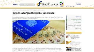 
                            3. Consulta ao FAP já está disponível para consulta | Sindifranca