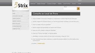 
                            2. Consulta ao Local de Prova - Strix - Educação, Avaliação e Projetos