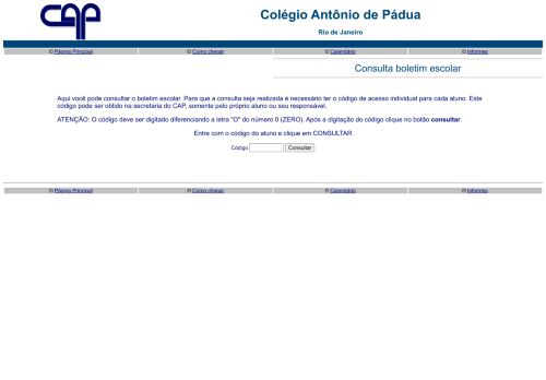 
                            4. Consulta boletim escolar - CAP - Colégio Antônio de Pádua