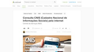 
                            8. Consulta CNIS (Cadastro Nacional de Informações Sociais) pela ...