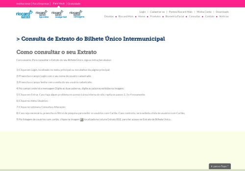 
                            4. Consulta de Extrato do Bilhete Único Intermunicipal - RioCard - Tudo ...