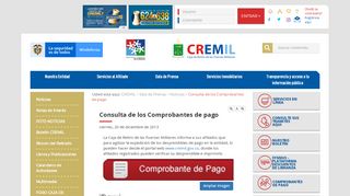 
                            7. Consulta de los Comprobantes de pago - Caja de Retiro de ... - CREMIL