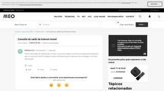 
                            9. Consulta do saldo da Internet móvel | MEO Fórum