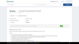 
                            13. Consultant Implementare Pluriva ERP - BestJobs