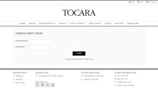 
                            2. Consultant Login - Tocara, Inc. - Live your style. Love your life.