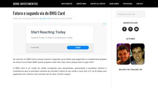 
                            5. Consultar FATURA BMG CARD ou imprimir 2ª via. Rápido e Fácil!