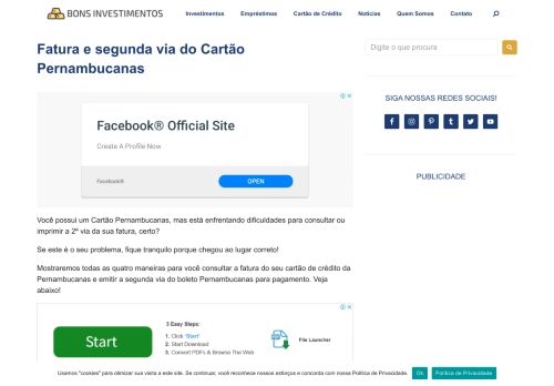 
                            6. Consultar FATURA PERNAMBUCANAS ou tirar segunda via. Rápido!