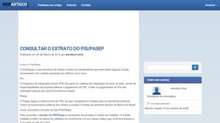 
                            11. Consultar o Extrato do Pis/Pasep - Webartigos.com