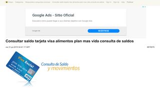 
                            6. Consultar saldo tarjeta visa alimentos plan mas vida consulta de saldos