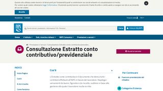 
                            1. Consultazione Estratto conto contributivo/previdenziale - Inps