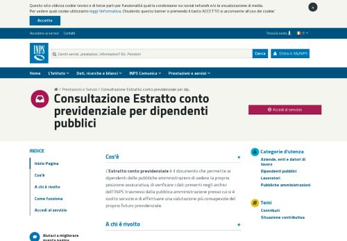 
                            9. Consultazione Estratto conto previdenziale per dipendenti pubblici - Inps