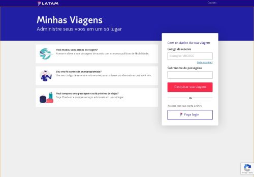 
                            8. Consulte sua reserva e inclua serviços - LATAM Airlines