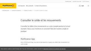 
                            8. Consulter le solde et les mouvements | PostFinance