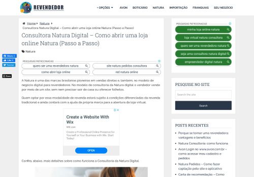 
                            7. Consultora Natura Digital - Como abrir uma loja online Natura (Tutorial)