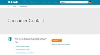 
                            11. Consumer Contact | D-Link Deutschland