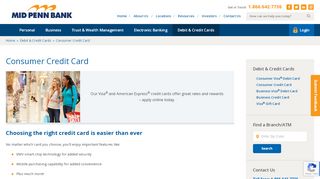 
                            5. Consumer Credit Card Services in PA | Mid Penn Bank