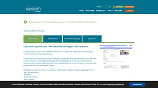 
                            10. Consumer-Opinion.com - Mit bezahlten Umfragen Geld ... - belboon