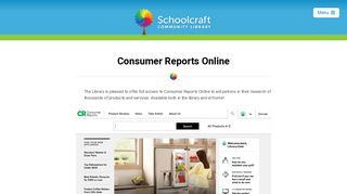 
                            7. Consumer Reports Online | Schoolcraft Community Library