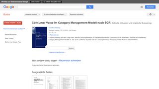 
                            7. Consumer Value im Category Management-Modell nach ECR: Kritische ...