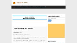 
                            10. ConsumerForums.in: shubh matrimony frud company - Online Consumer ...
