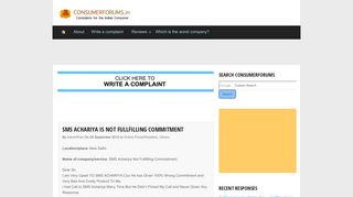 
                            8. ConsumerForums.in: SMS Achariya Is Not Fullfilling Commitment ...