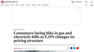 
                            10. Consumers facing hike in gas and electricity bills as E.ON changes its ...