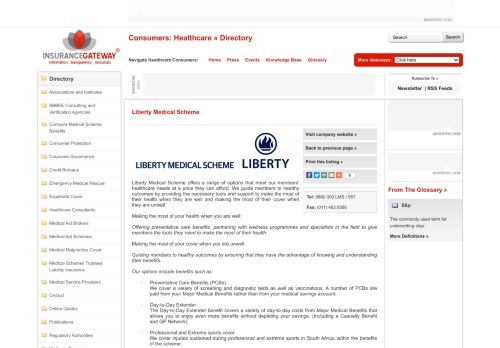 
                            9. Consumers: Healthcare » Directory > Liberty Medical Scheme