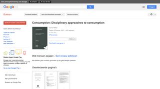 
                            10. Consumption: Disciplinary approaches to consumption - Resultaten voor Zoeken naar boeken met Google