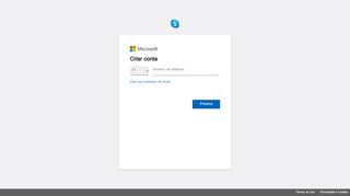 
                            4. Conta da Microsoft - Skype Login